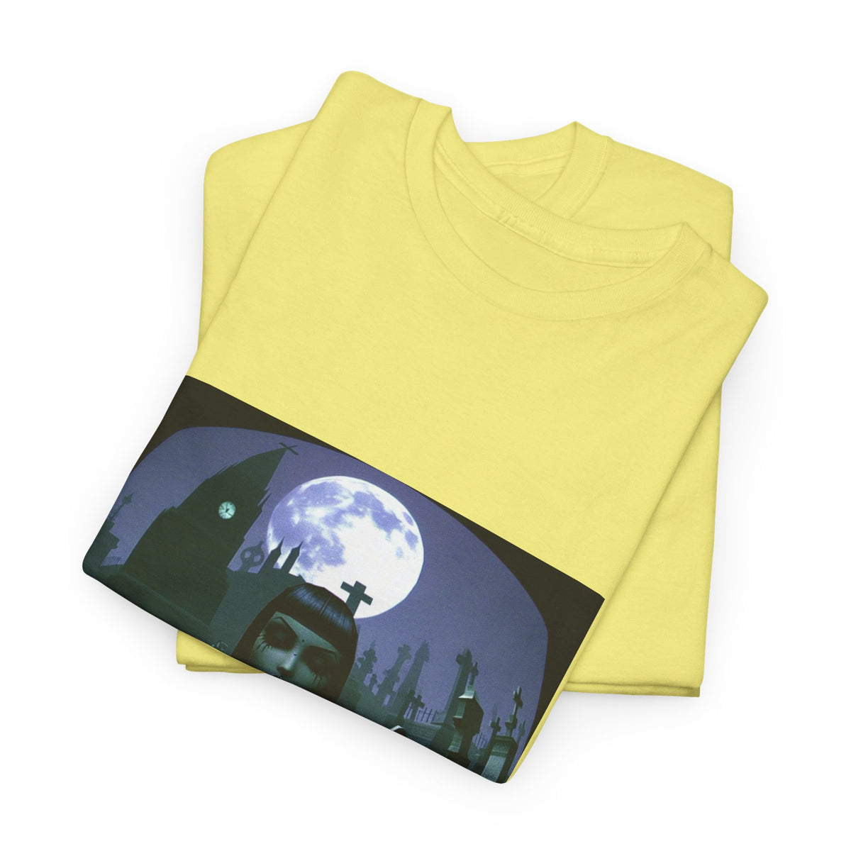 Goth Sim Smoking In Cemetery Moonlight Tee