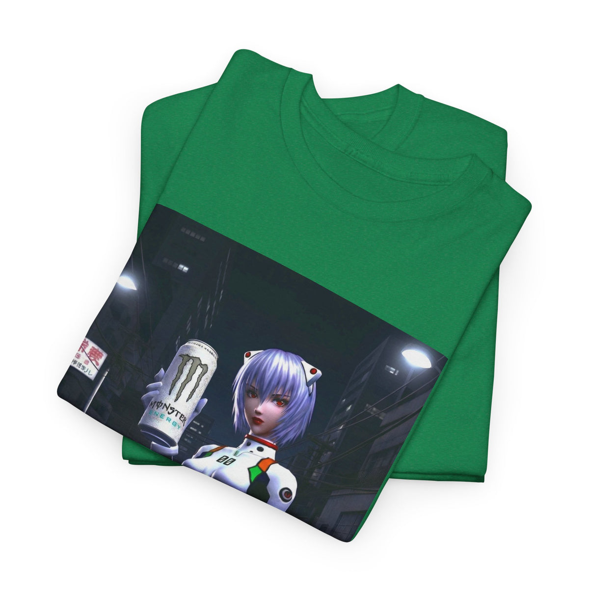 Rei Ayanami Holds Monster Energy In City