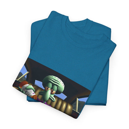 Squidward Pouring Lean In Car Tee