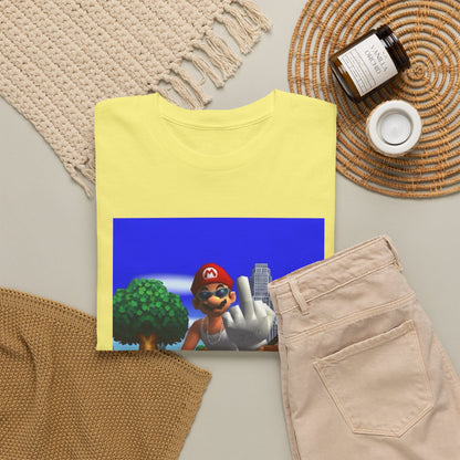 Thug Mario Flipping The Bird Tee