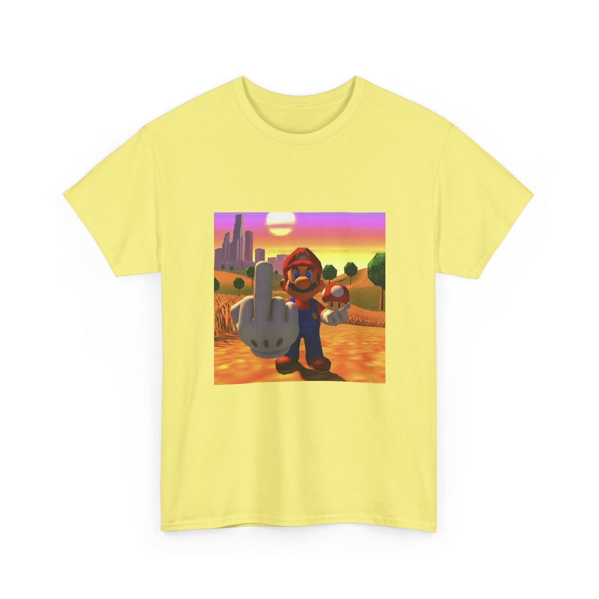 Mario And Mushroom Flipping Off Tee