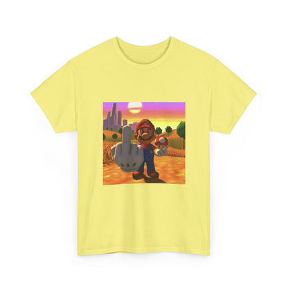 Mario And Mushroom Flipping Off Tee