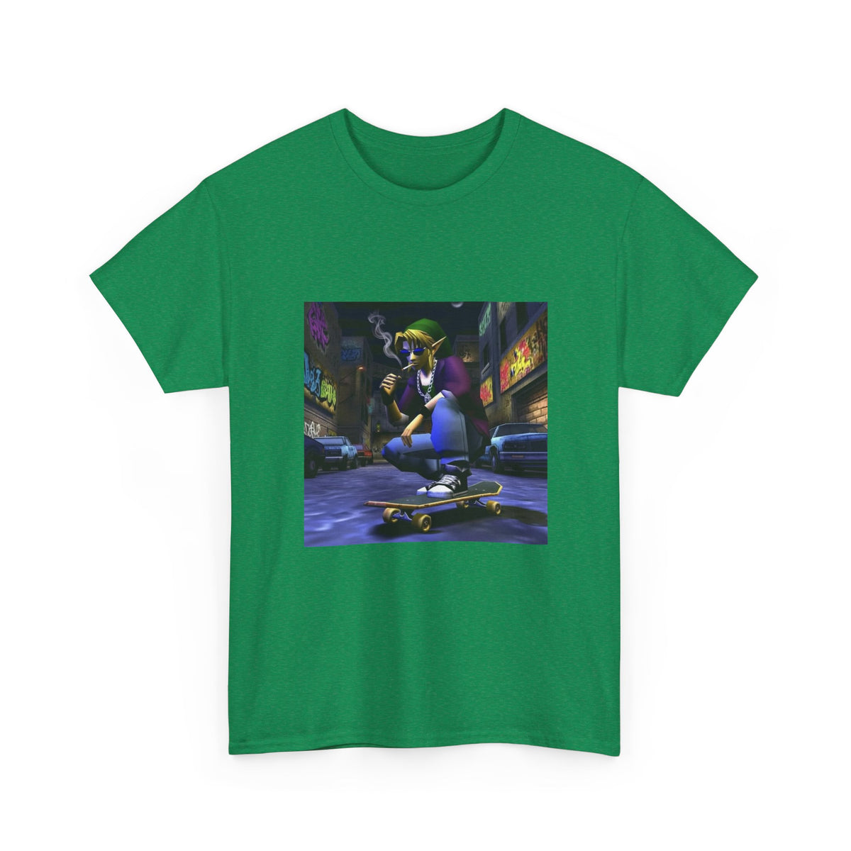 Skater Link Smoking In Gritty Alley Tee
