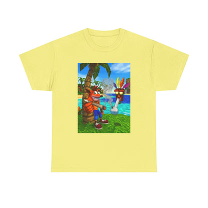 Crash Bandicoot Smoking With Aku Aku Tee
