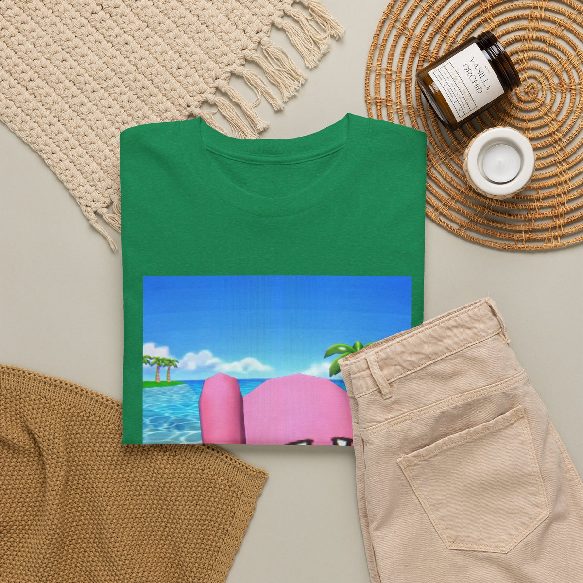 Kirby Giving The Finger Island Scene Tee