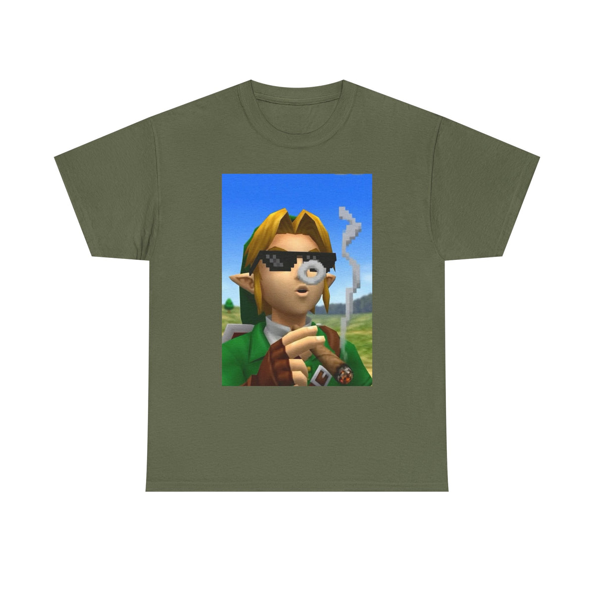 Pixelated Link Smoking With Deal With It Glasses