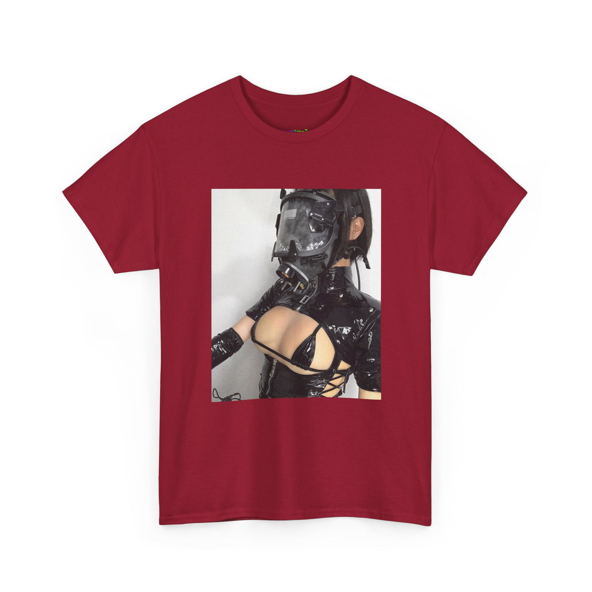 Figure Wearing Gas Mask Tee