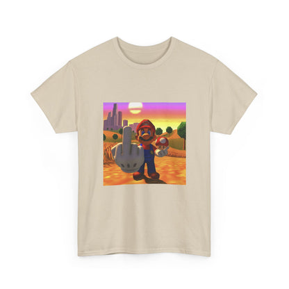 Mario And Mushroom Flipping Off Tee