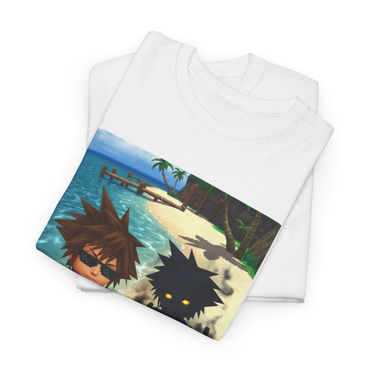 Sora And Dark Form Flipping Off At The Beach