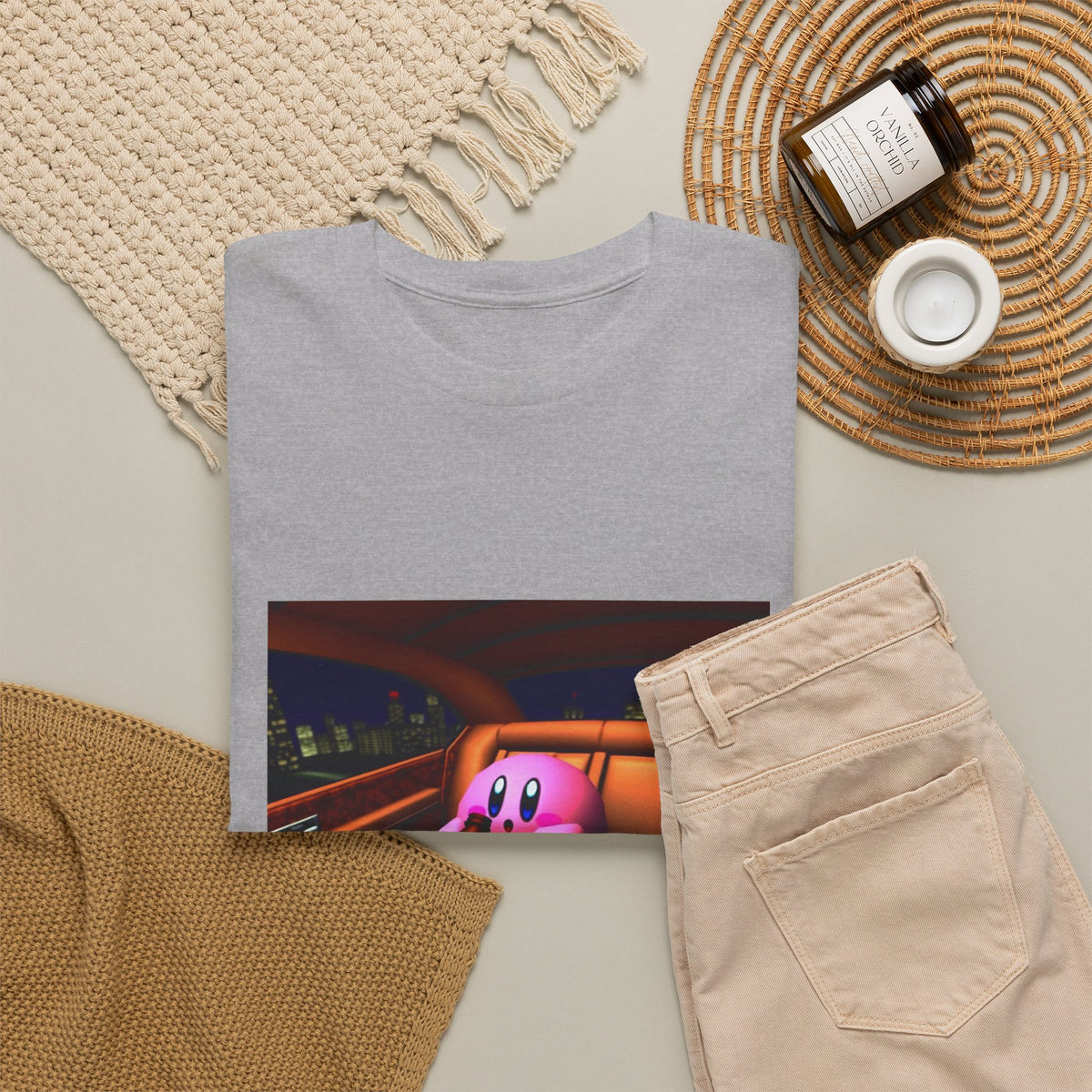 Kirby Sipping Lean In The Car Tee