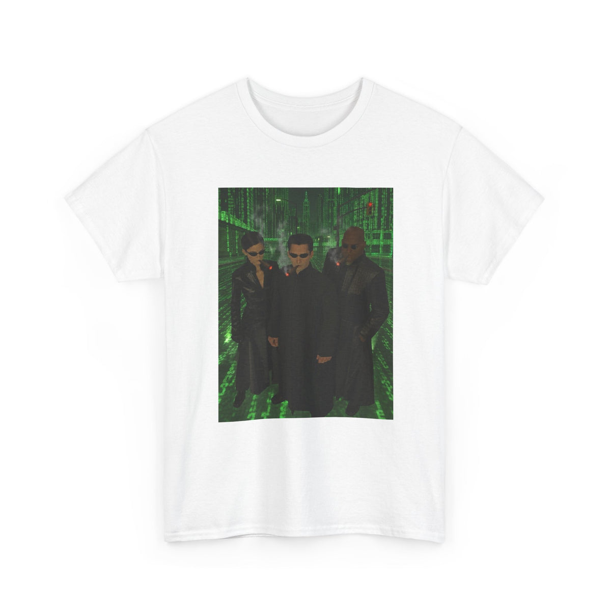 Neo, Trinity, Morpheus Smoking In The Matrix