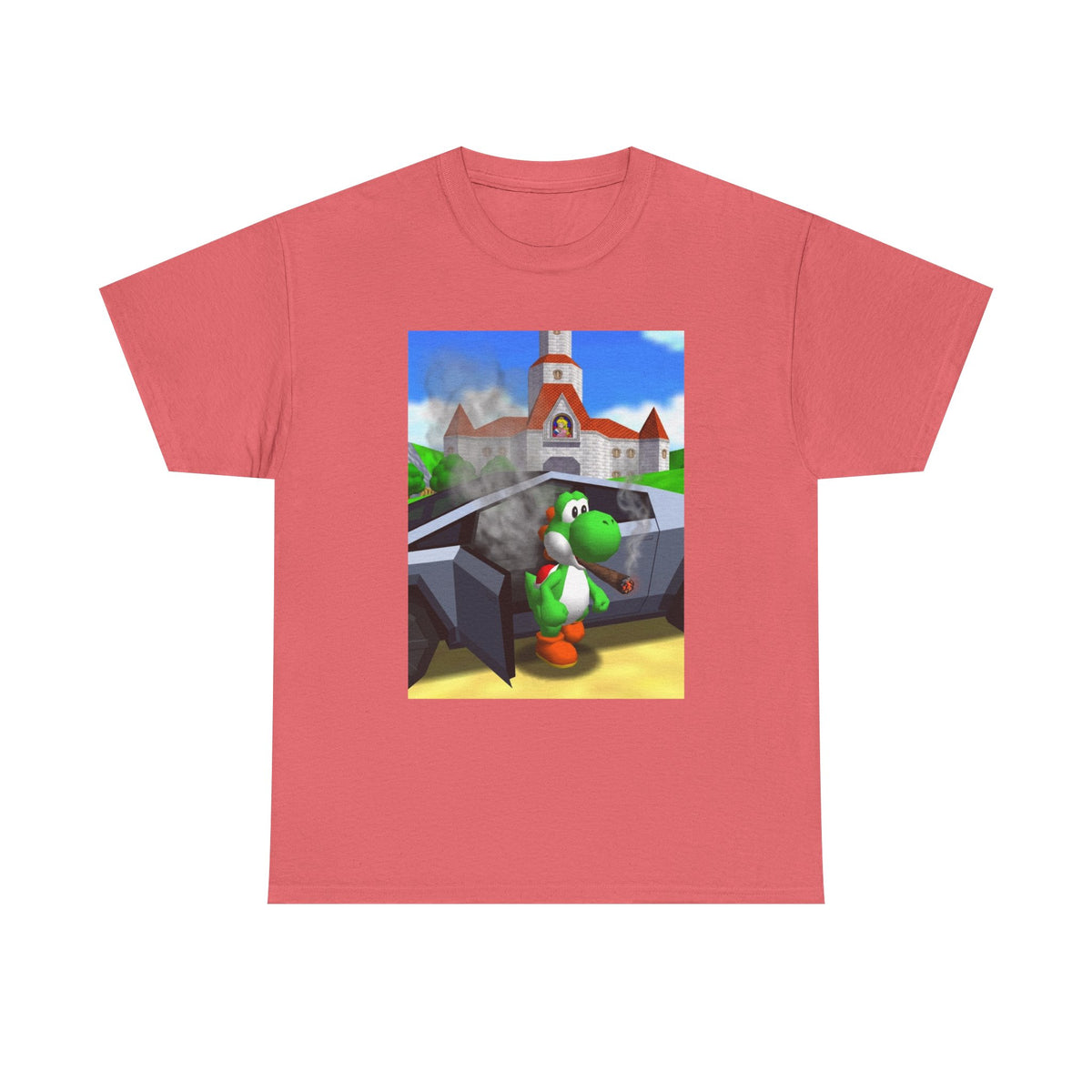 Yoshi Puffing Blunt At Peach's Castle