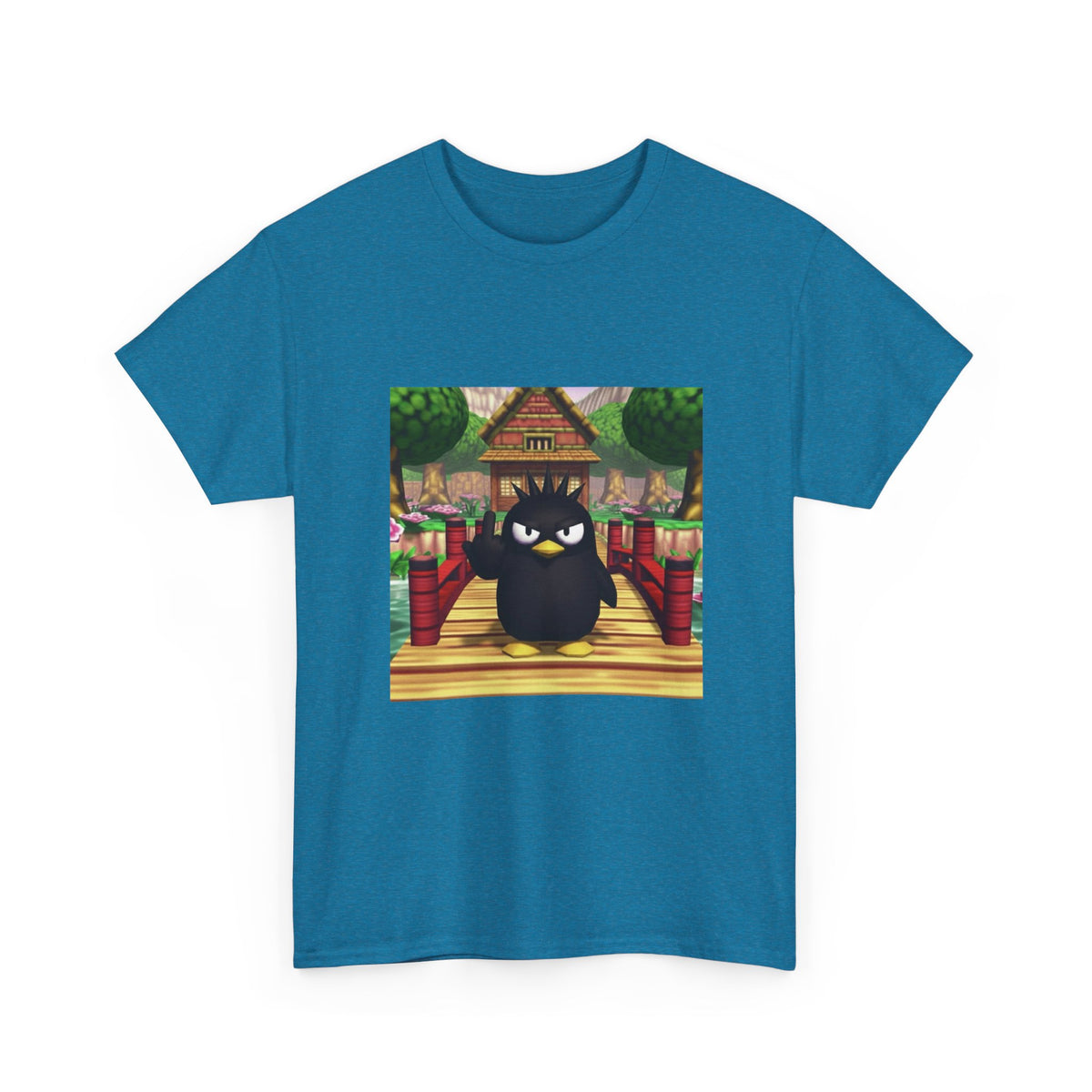 Grumpy Black Bird Flipping Off Tee