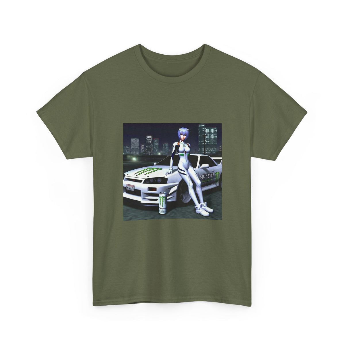 Anime Girl With Car And Energy Drink