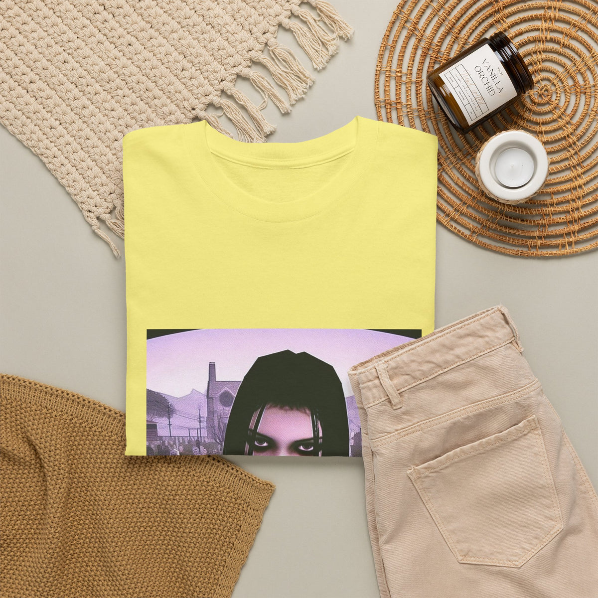 Goth Girl Smoking In Cemetery Tee (Design 17)