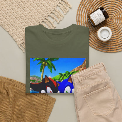 Sonic And Shadow Flipping The Bird Tee