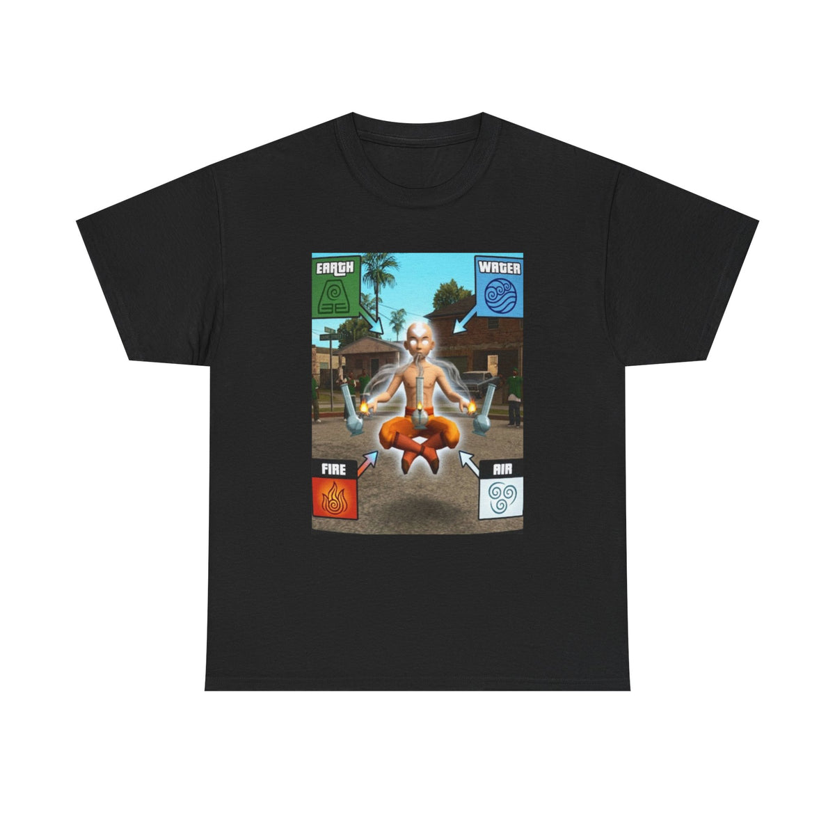 Avatar Aang Element Bending With Bongs Tee