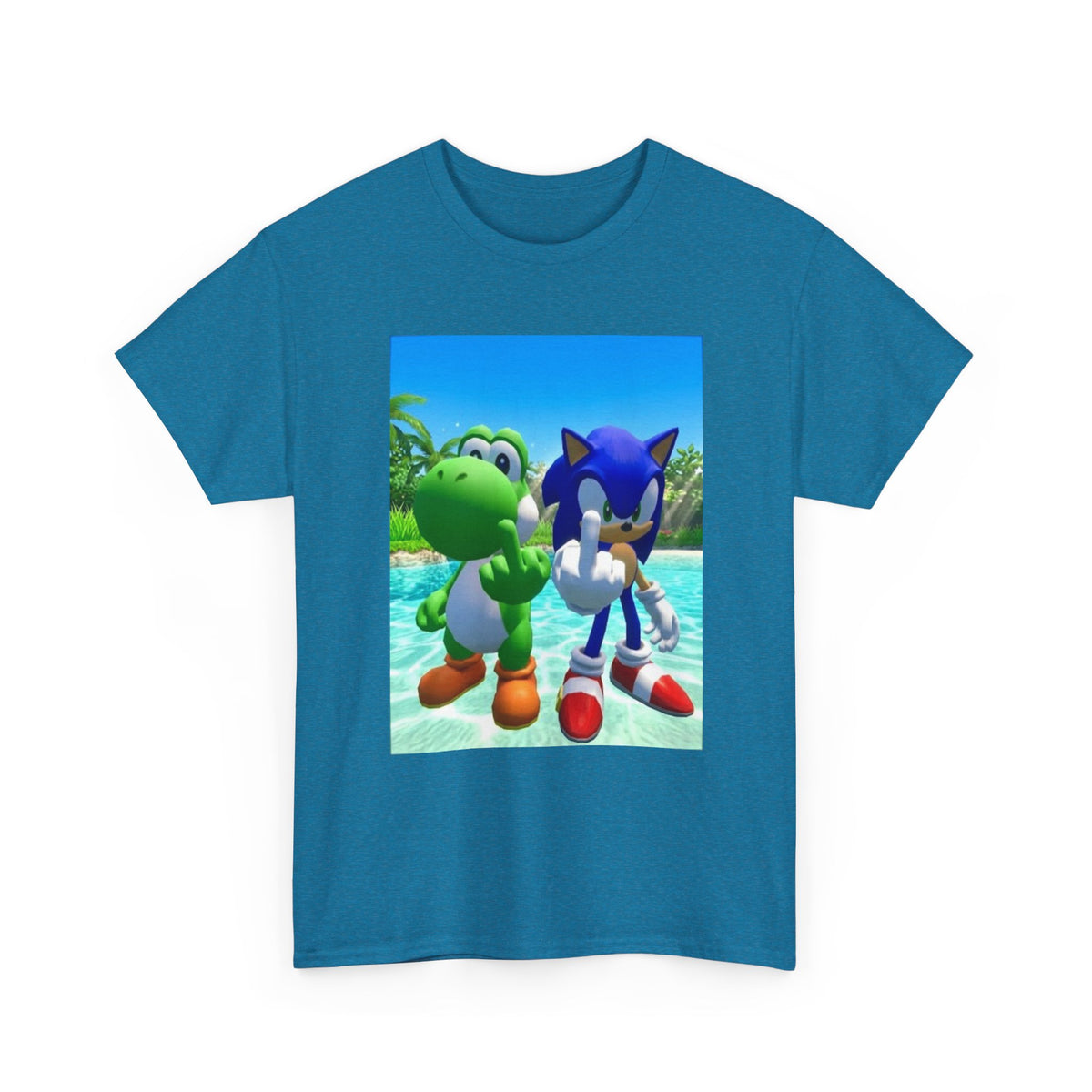 Yoshi And Sonic Flipping Off Tee