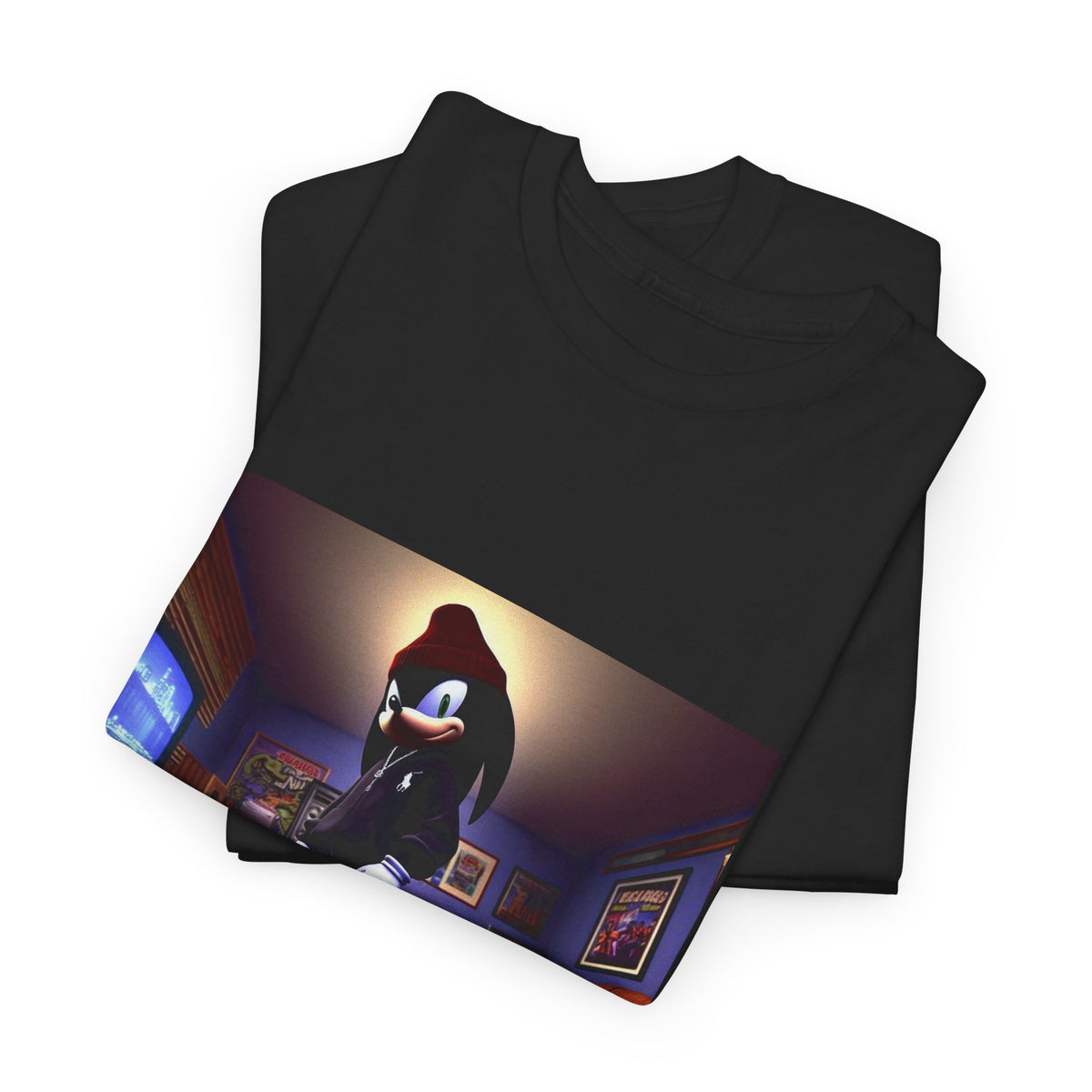 Edgy Hedgehog In Streetwear Drip Tee