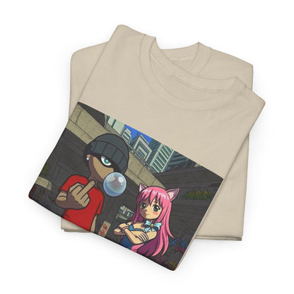 Skater Punk And Kitty Girl In Skater Park Tee