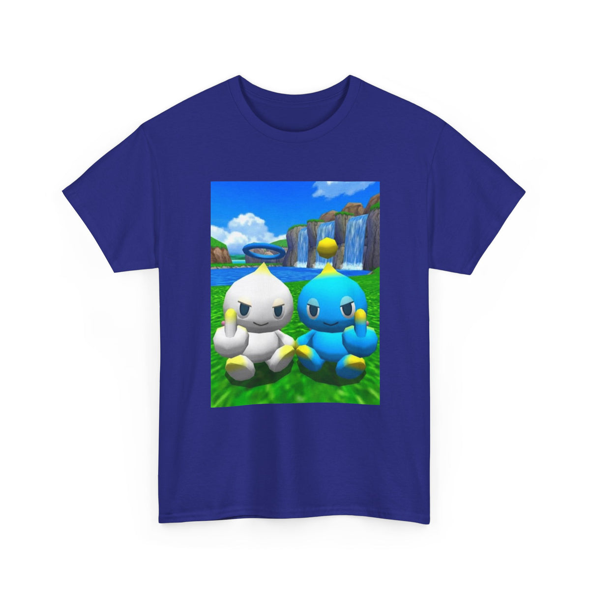 Chao Flipping Off On Green Hills Tee