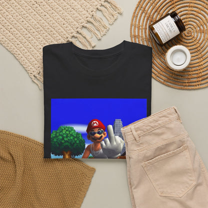 Thug Mario Flipping The Bird Tee
