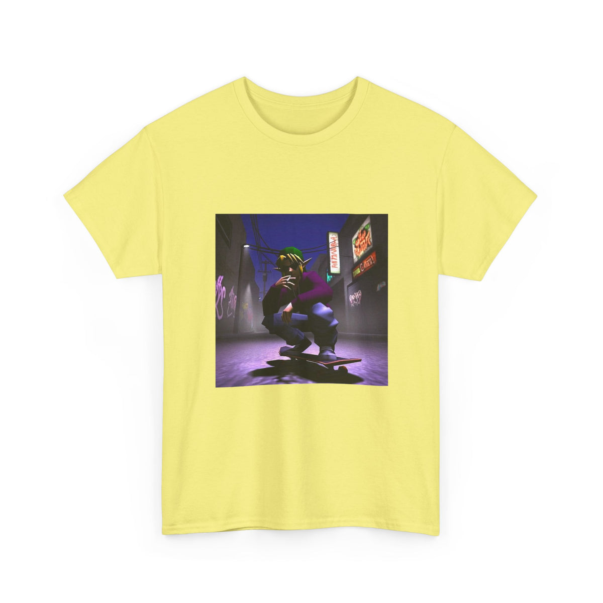 Skater Link Smoking In Neon Alley Tee (Design 8)