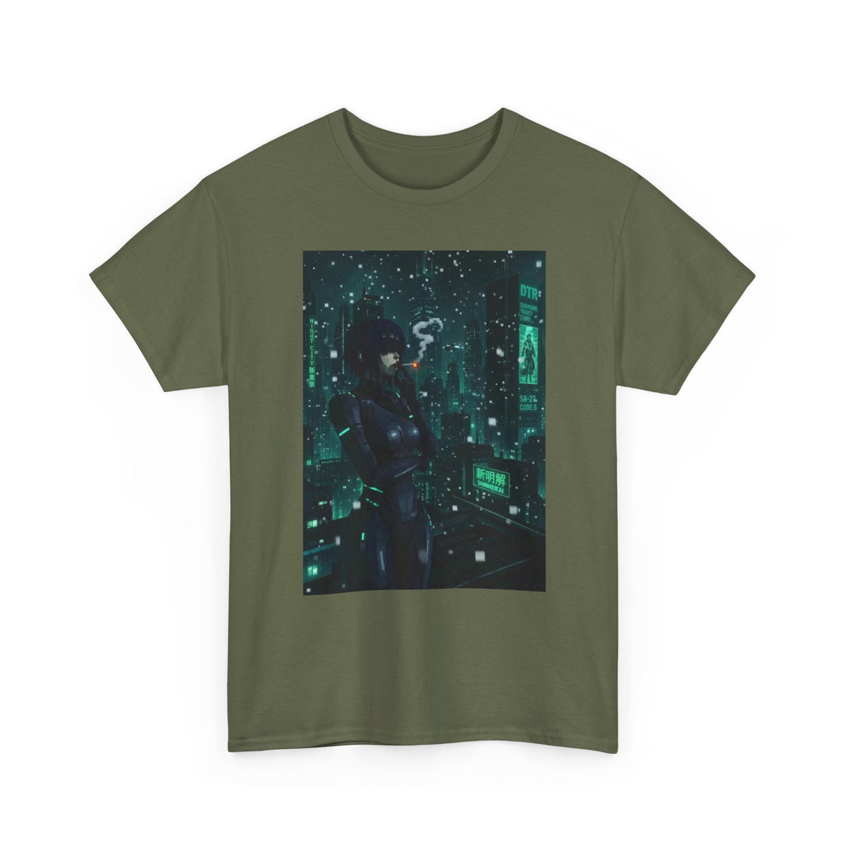 Cyberpunk Smoker In Neo-Tokyo Tee