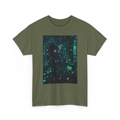 Cyberpunk Smoker In Neo-Tokyo Tee