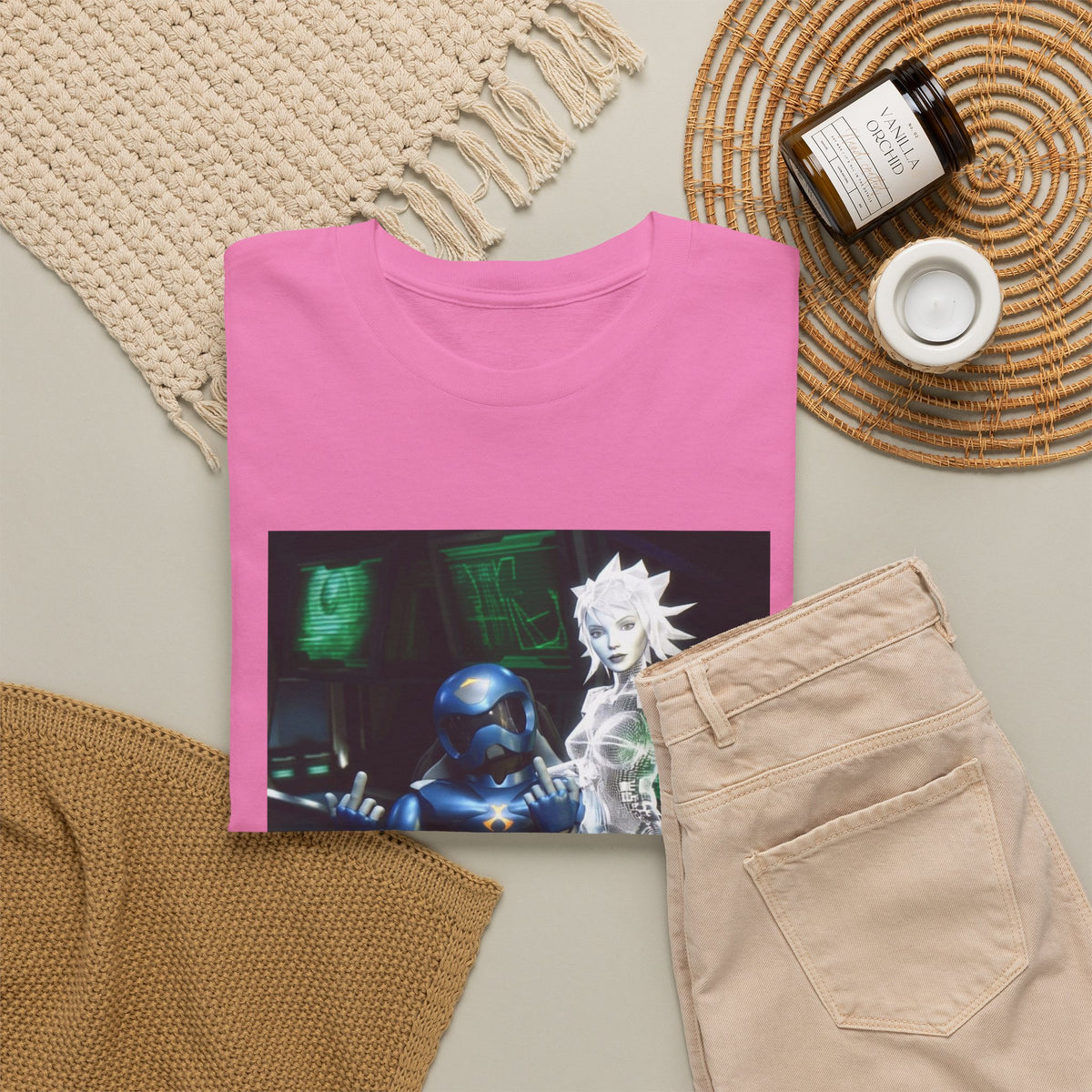 Cyborg & Hologram Flipping The Bird Tee