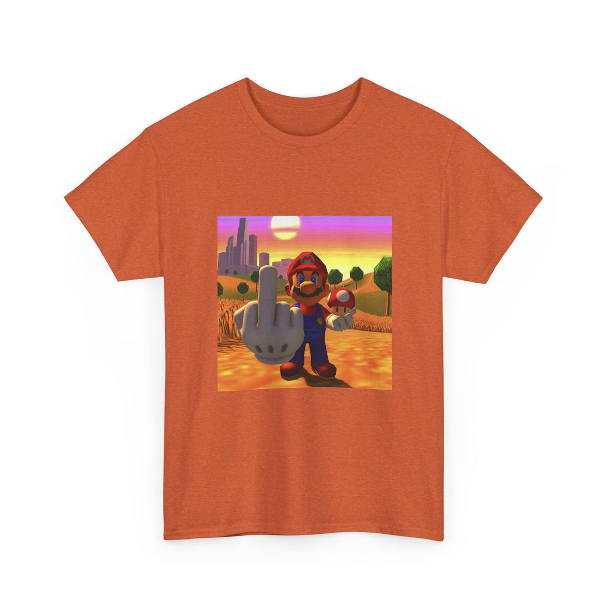 Mario And Mushroom Flipping Off Tee