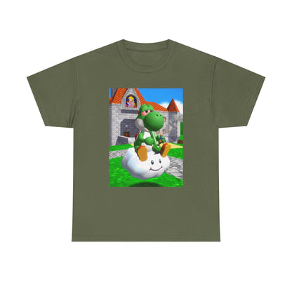 Yoshi Chilling On Cloud At Princess Peach's Castle