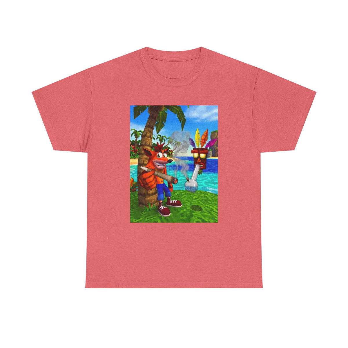 Crash Bandicoot Smoking With Aku Aku Tee