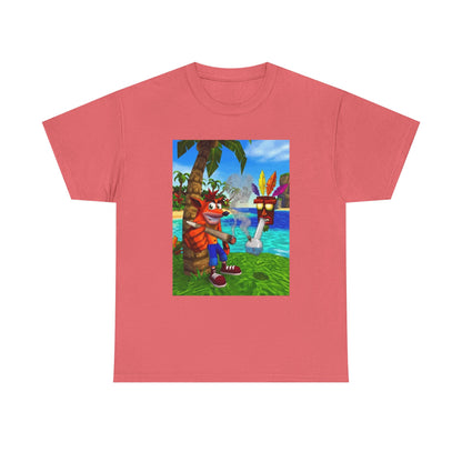 Crash Bandicoot Smoking With Aku Aku Tee