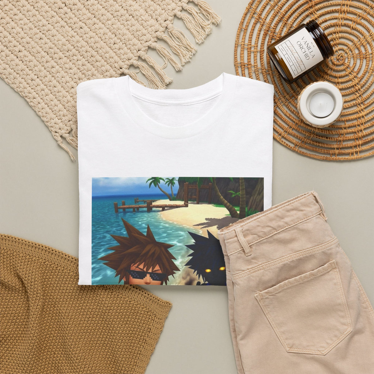 Sora And Dark Form Flipping Off At The Beach