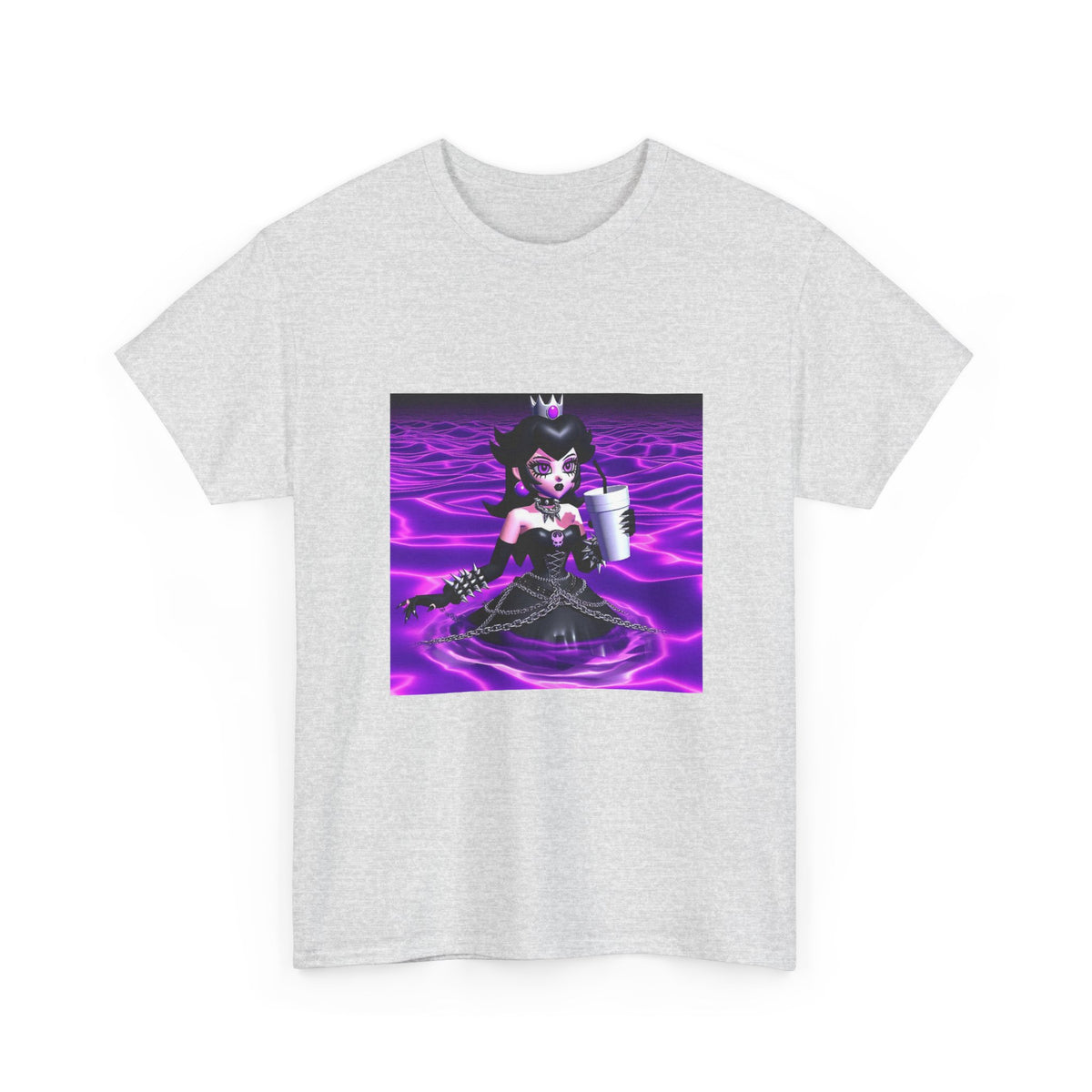 Goth Peach Wading In Purple Waves