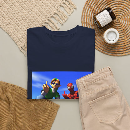 Link And Spider-Man Flipping The Bird