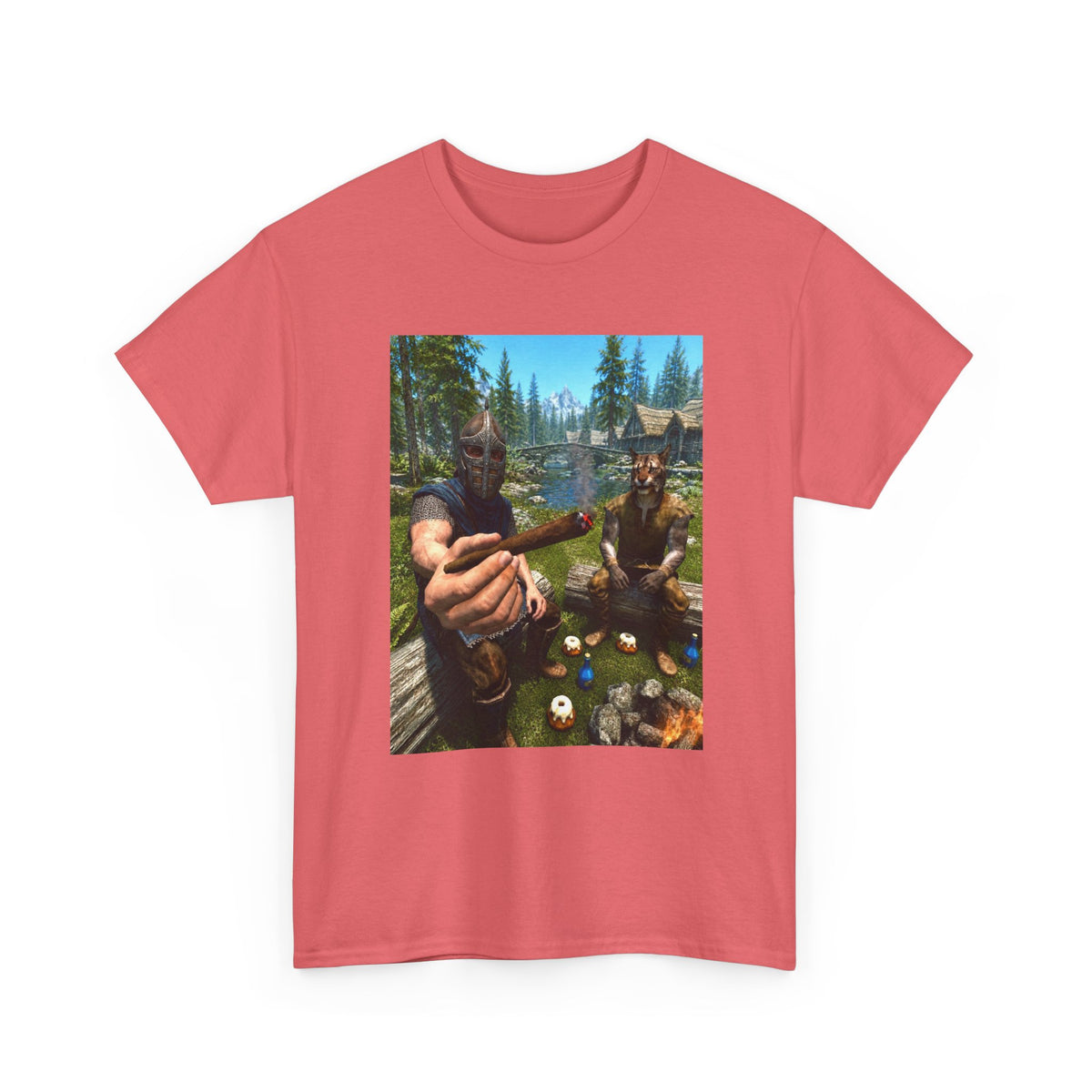 Dragonborn Khajiit Blazing In Skyrim Tee