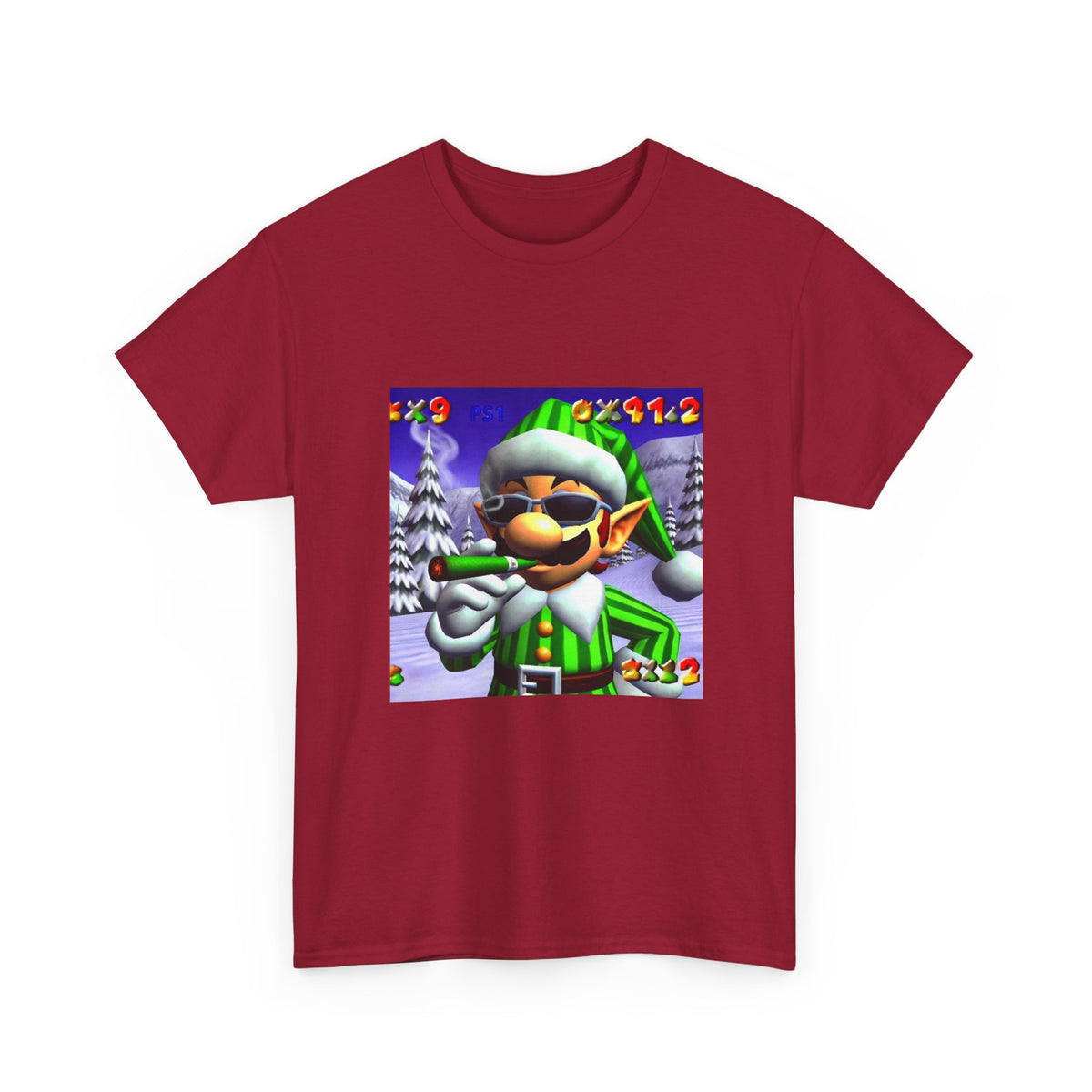 Elf Mario Smoking In Snowy Mountains