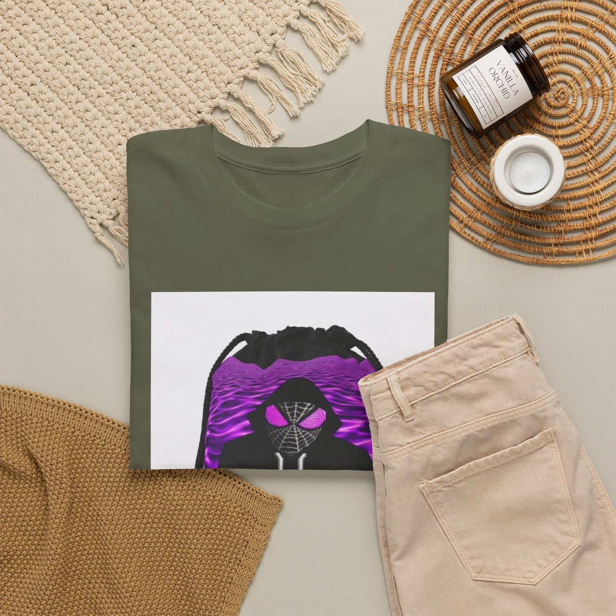 Spider-Hoodie Character Sipping Purple Drank Tee