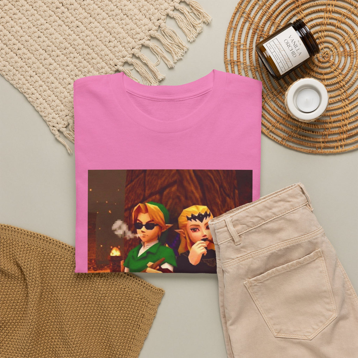 Link and Zelda Chillin' With Cigars Tee