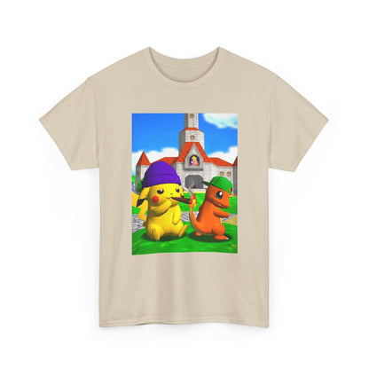 Pikachu And Charmander Chilling At Peach's Castle Tee