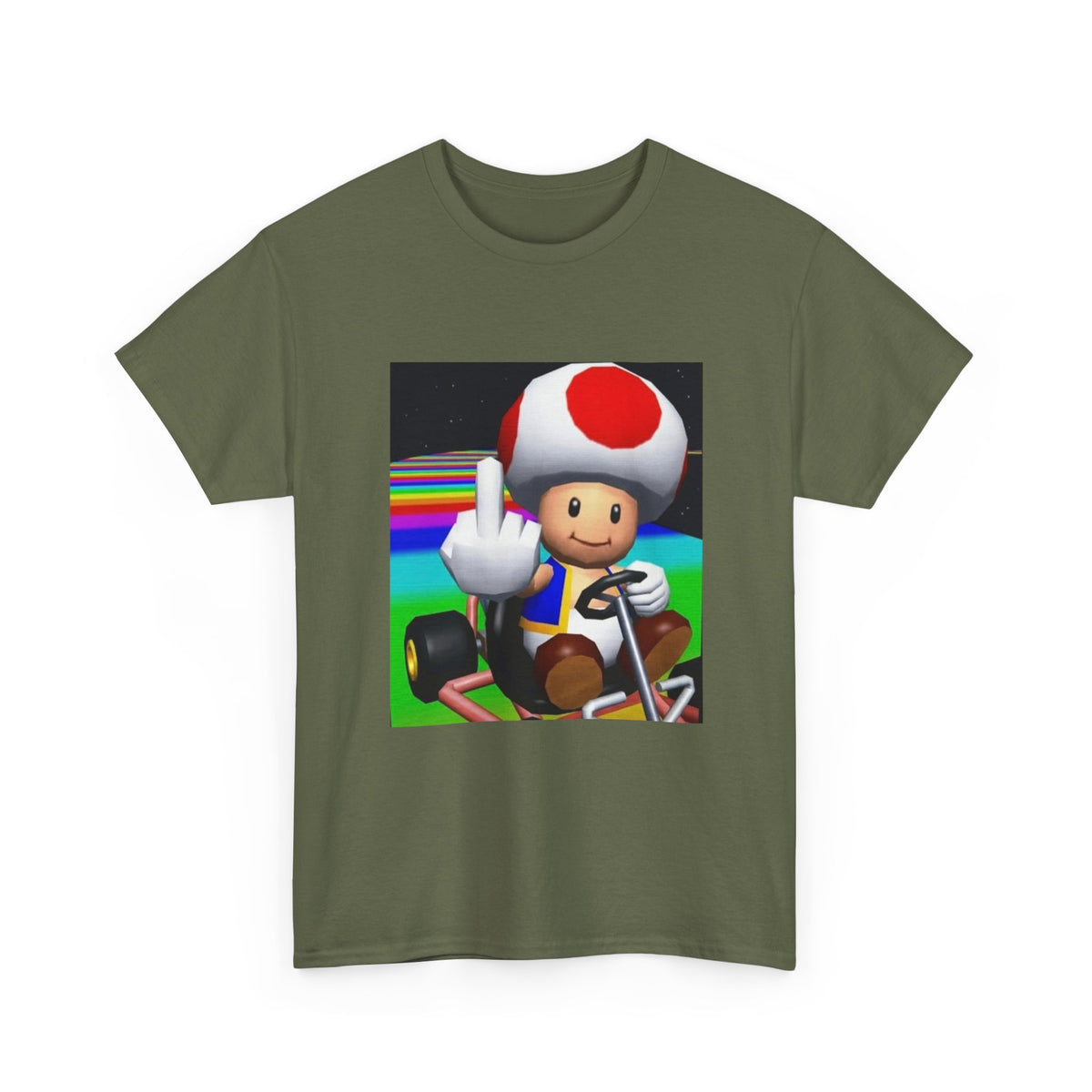 Toad Flipping The Bird On Rainbow Road Tee