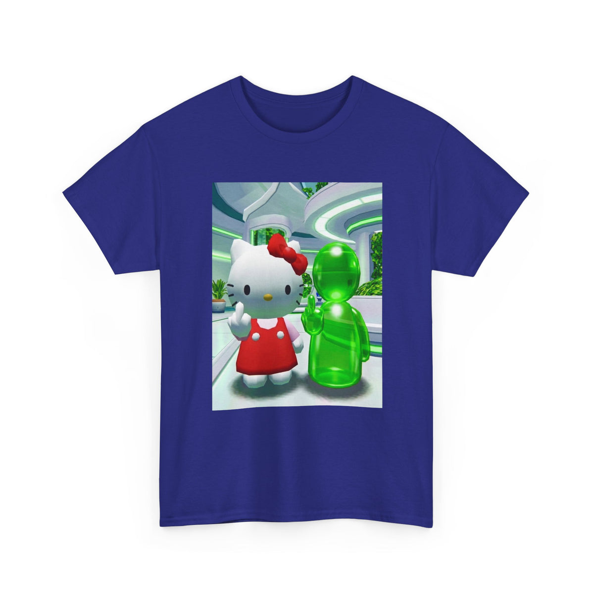 Kitty And Green Alien Flipping The Bird