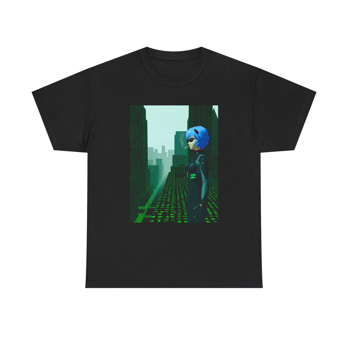 Neon Genesis Smoking Anime Girl Matrix Tee