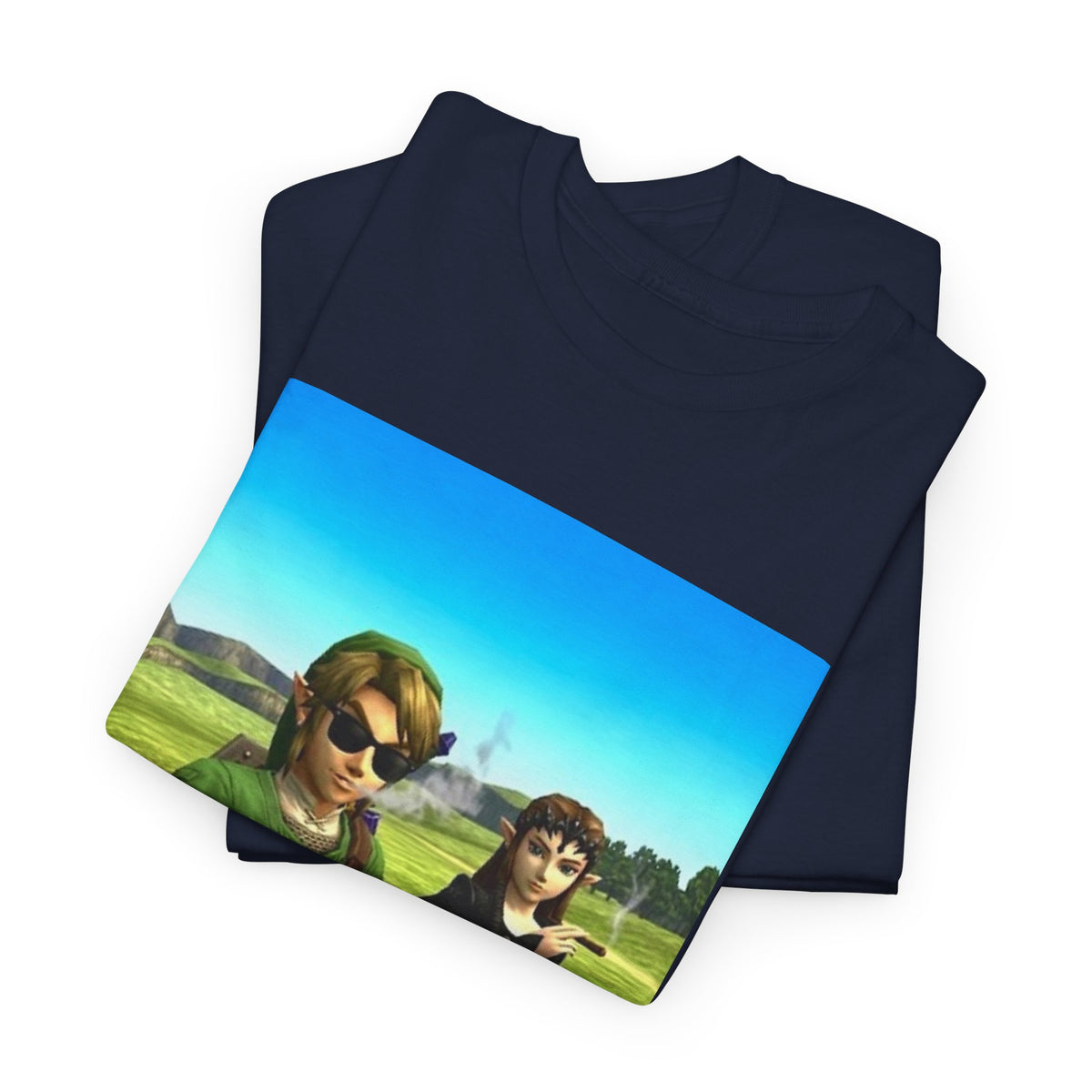 Link and Zelda Smoking Cigars In A Field