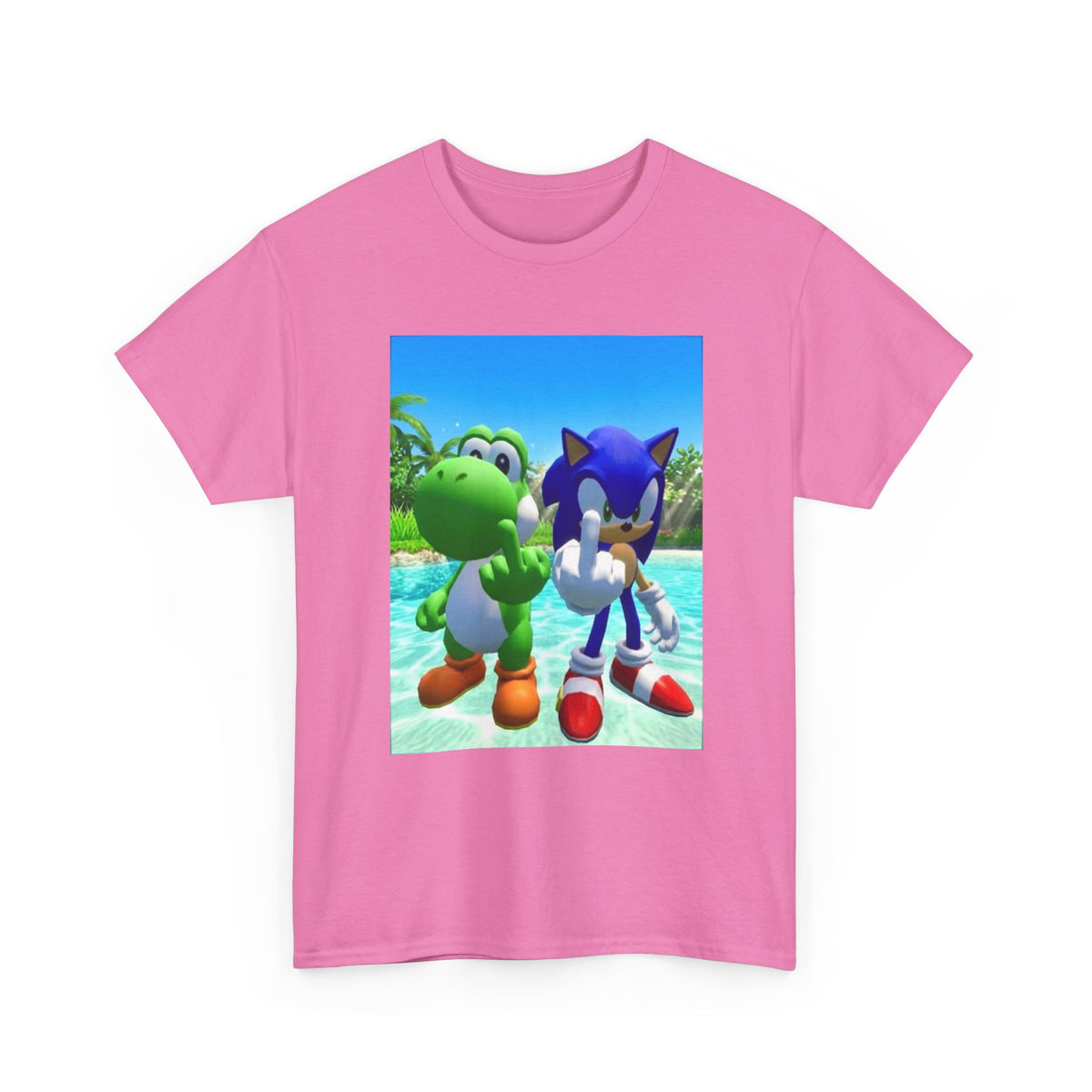 Yoshi And Sonic Flipping Off Tee