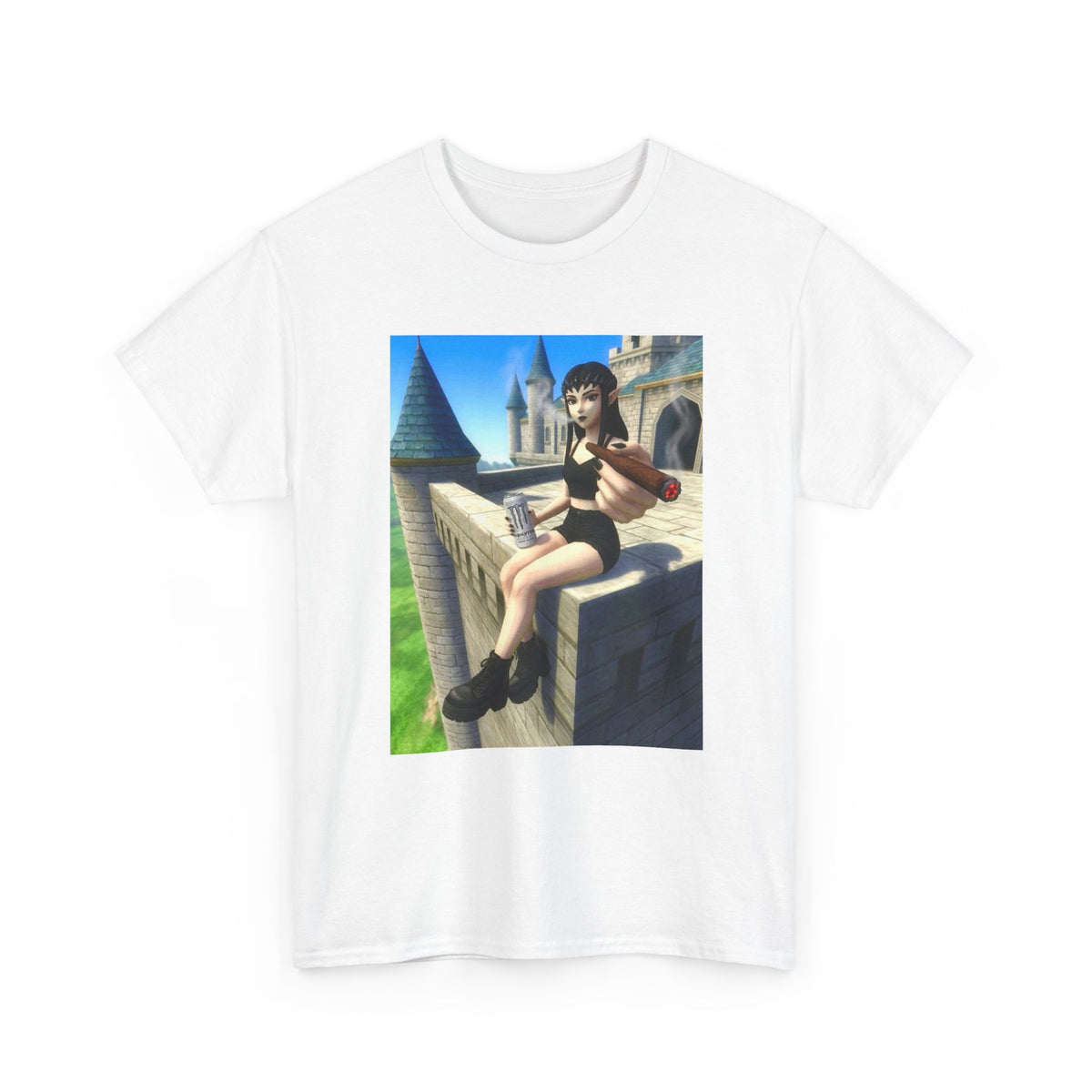 Elf Babe Chilling With Cigar And Drink Tee