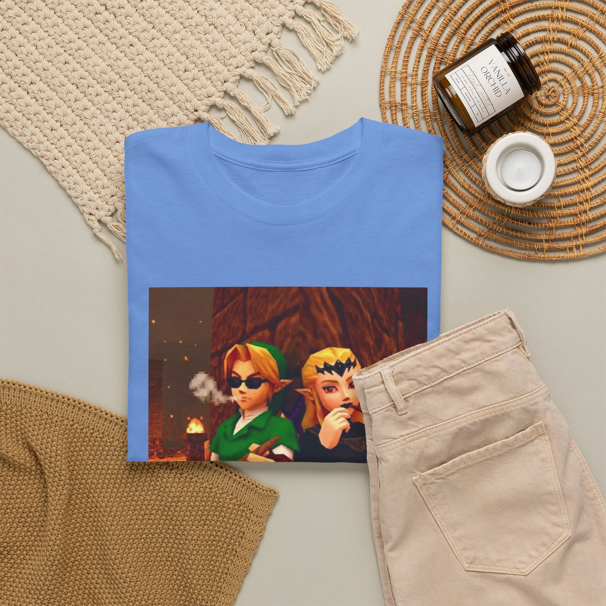 Link and Zelda Chillin' With Cigars Tee