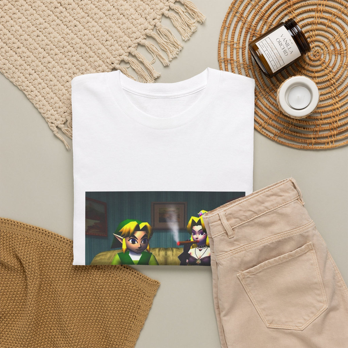 Link and Goth Peach Chillin' and Smoking Tee